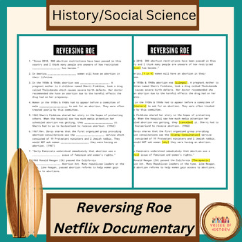 Preview of Netflix Documentary "Reversing Roe" Guiding Questions