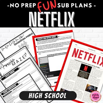 Preview of Netflix | ELA Emergency Sub Plans for High School | Fun Substitute Packet