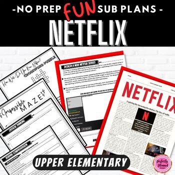 Preview of Netflix | ELA Emergency Sub Plans for Upper Elementary | Fun Substitute Packet