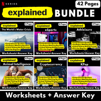Preview of Netflix Explained Documentary Series Season 1 Bundle: Worksheets + Answer Key
