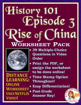 Preview of DISTANCE LEARNING Netflix History 101 Episode 3 Worksheet: The Rise of China