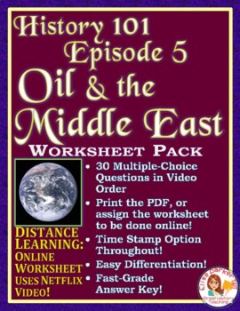 Preview of DISTANCE LEARNING Netflix History 101 Episode 5 Worksheet: Oil & the Middle East