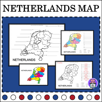 Preview of Netherlands Geography Map Quiz | Labeling the Provinces | Numbered