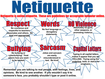 Preview of Netiquette Anchor Chart