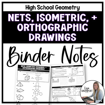 Preview of Nets, Isometric, and Orthographic Drawings Binder Notes