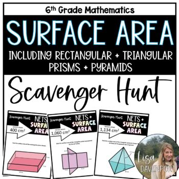 Preview of Nets and Surface Area Scavenger Hunt for 6th Grade Math