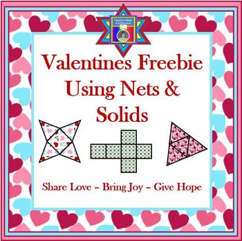 Preview of Nets and Solids Freebie for Valentine's Day