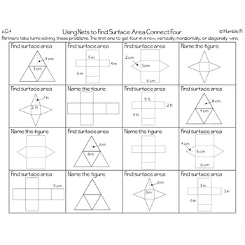 Nets and Surface Area Partner Game- 6.G.4 by Humble Pi | TpT