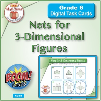 Preview of Nets for 3-Dimensional Figures: BOOM Digital Task Cards 6G18 | Geometric Shapes