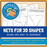 Nets for 3D Shapes! Great for Geometry Unit!