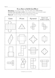 Nets to Solids Card Sort ( geometry, geometric shapes)