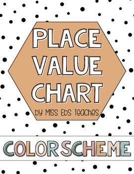 Preview of Netural Color Scheme BOHO Place Value Chart Display