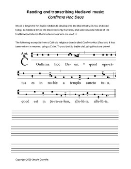 Preview of Medieval Music Transcription Activity