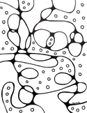 Neuro ART abstract coloring page with dots