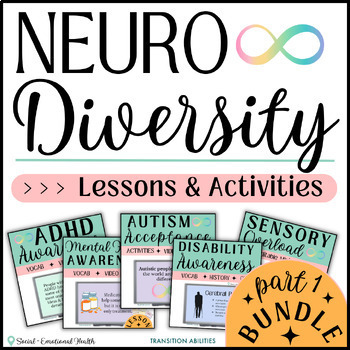 Preview of Neurodiversity, Autism, ADHD, Mental Health & Disability | Lesson & Video Bundle