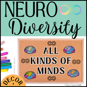 Preview of Neurodiversity | Autism Acceptance Bulletin Board Lettering & Coloring Craft