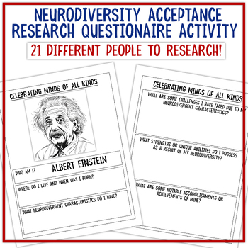 Preview of Neurodiversity Awareness Activity | Autism Acceptance Month Research & Coloring
