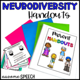 Neurodiversity Handouts for Speech Therapists  (Visuals an