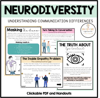 Preview of Neurodiversity and Autistic Communication Differences Handouts and PDF