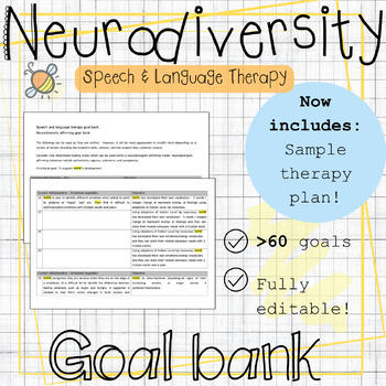 Preview of Neurodiversity IEP Goal bank | Autism goal setting | Speech language therapy