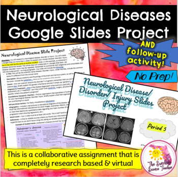 Preview of Neurological Disease/ Disorder/ Injury Google Slides Project | NO PREP