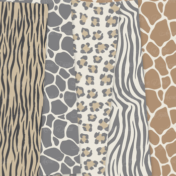 Animal Print Digital Paper, Seamless Safari Background, Zebra, Leopard,  Tiger, Giraffe, Crocodile Seamless Pattern for Scrapbooking -  Denmark