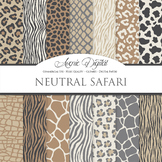 Neutral Animal Prints Digital Paper safari scrapbook backg