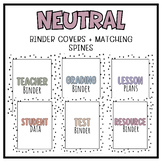 Neutral Binder Covers and Spines | Teacher Binder, Lesson 