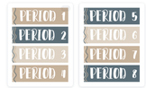 Neutral Blue Waves Welcome Sign & Period Labels