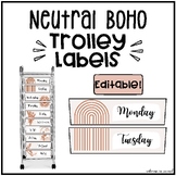 Neutral Boho 10 Drawer Rolling Cart Labels | Teacher Troll