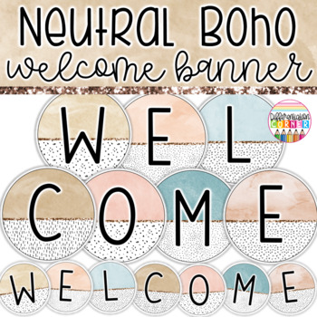 Neutral Boho Classroom Decor Welcome Sign Banner FREE