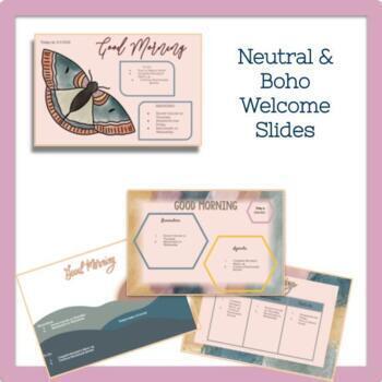 Preview of Neutral & Boho: Editable Good Morning/Welcome Slides