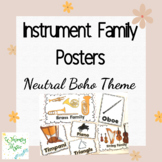 Neutral Boho Instrument Family Posters: Music Classroom Decor