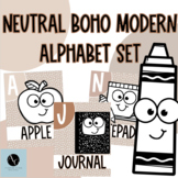 Neutral Boho Modern Alphabet Posters- Neutral Boho Modern