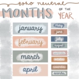 Boho Neutral Months of the Year Posters