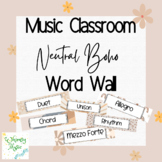 Neutral Boho Music Classroom Word Wall