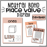 Neutral Boho Place Value Posters | Ones, Tens, Hundreds, T