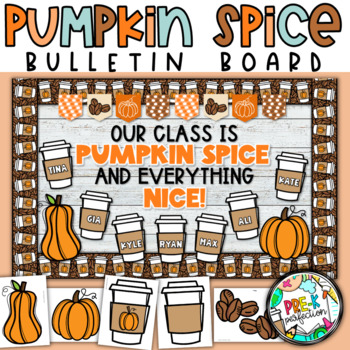 Preview of Neutral Boho Pumpkin Spice Bulletin Board | Pumpkin Spice and Everything Nice!