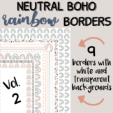 Neutral Boho Rainbow Page Borders/Frames Vol. 2 | Commercial Use