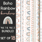Neutral Boho Rainbow Page Borders | Vol. 1 and 2 BUNDLE