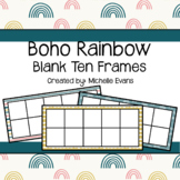 Neutral Boho Rainbow Ten Frame Cards (Blank)