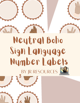 Preview of Neutral Boho Sign Language Numbers