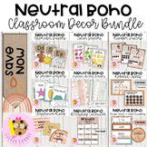 Neutral Boho Theme Classroom Decor Bundle