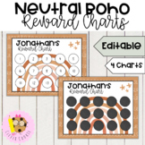 Neutral Boho Theme Classroom Decor Reward Chart Editable
