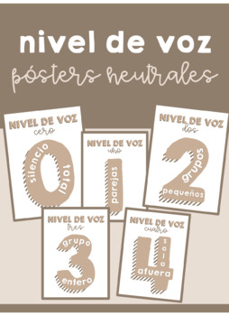 Preview of Neutral Boho Voice Level Posters IN SPANISH