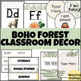 Boho Plant Themed Classroom Decor Bundle - Calming & Neutr