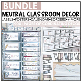 Neutral Classroom Decor Bundle - Editable - Back to School