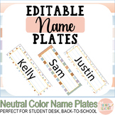 Neutral Color Name Plate/ Student Name Tags