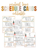 Neutral Colored Schedule Cards EDITABLE | Boho Theme