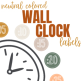 Neutral Colors Wall Clock Labels | Boho Theme